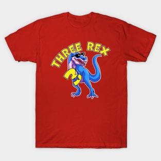 Three Rex 3rd Birthday Funny Dinosaur Trex T-Shirt